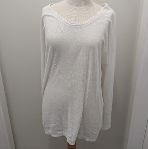 Babaton white linen long sleeve small